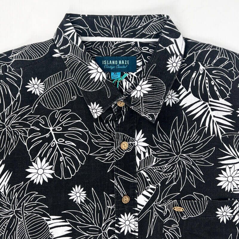 Hawaiian Shirt Black Tropical Plants Shirt sold by IslandHaze product image thumbnail 3