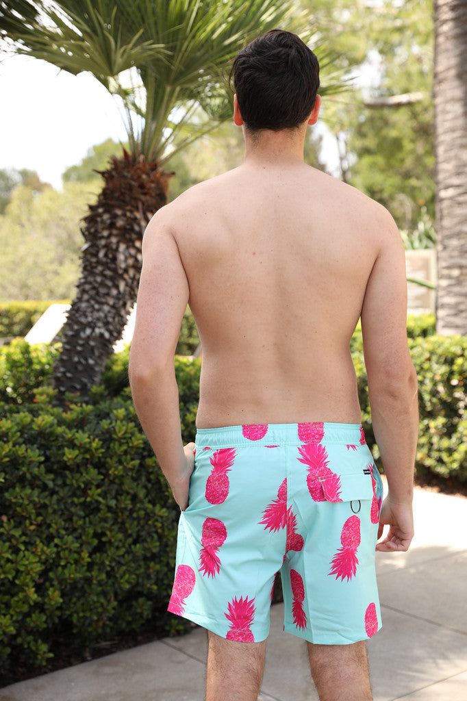 Men's 6'' Stretch Printed Volley Pineapple Swim Trunks-PINA COLADA sold by IslandHaze product image thumbnail 12
