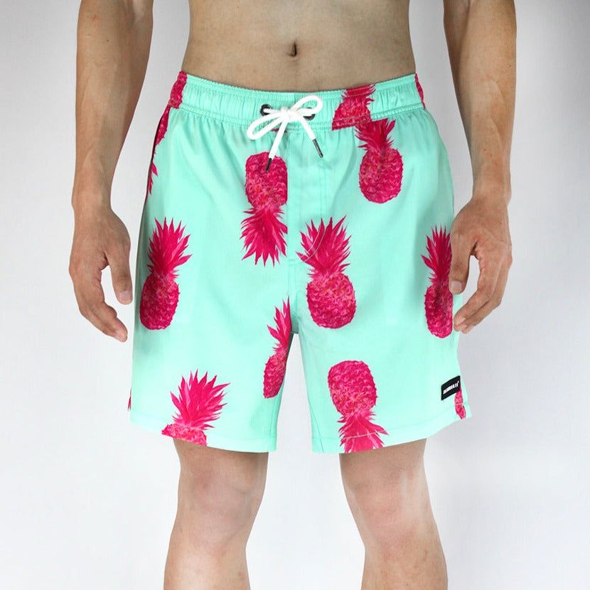 Men's 6'' Stretch Printed Volley Pineapple Swim Trunks-PINA COLADA sold by IslandHaze product image thumbnail 2