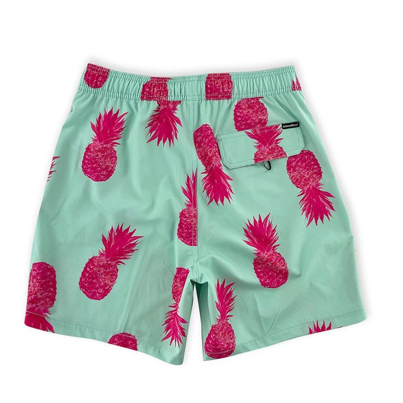 Men's 6'' Stretch Printed Volley Pineapple Swim Trunks-PINA COLADA sold by IslandHaze product image thumbnail 5