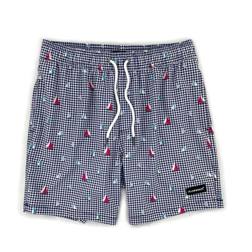 Men's 6'' Stretch Printed Volley Swim Trunks with mesh liner-FULL SAIL sold by IslandHaze