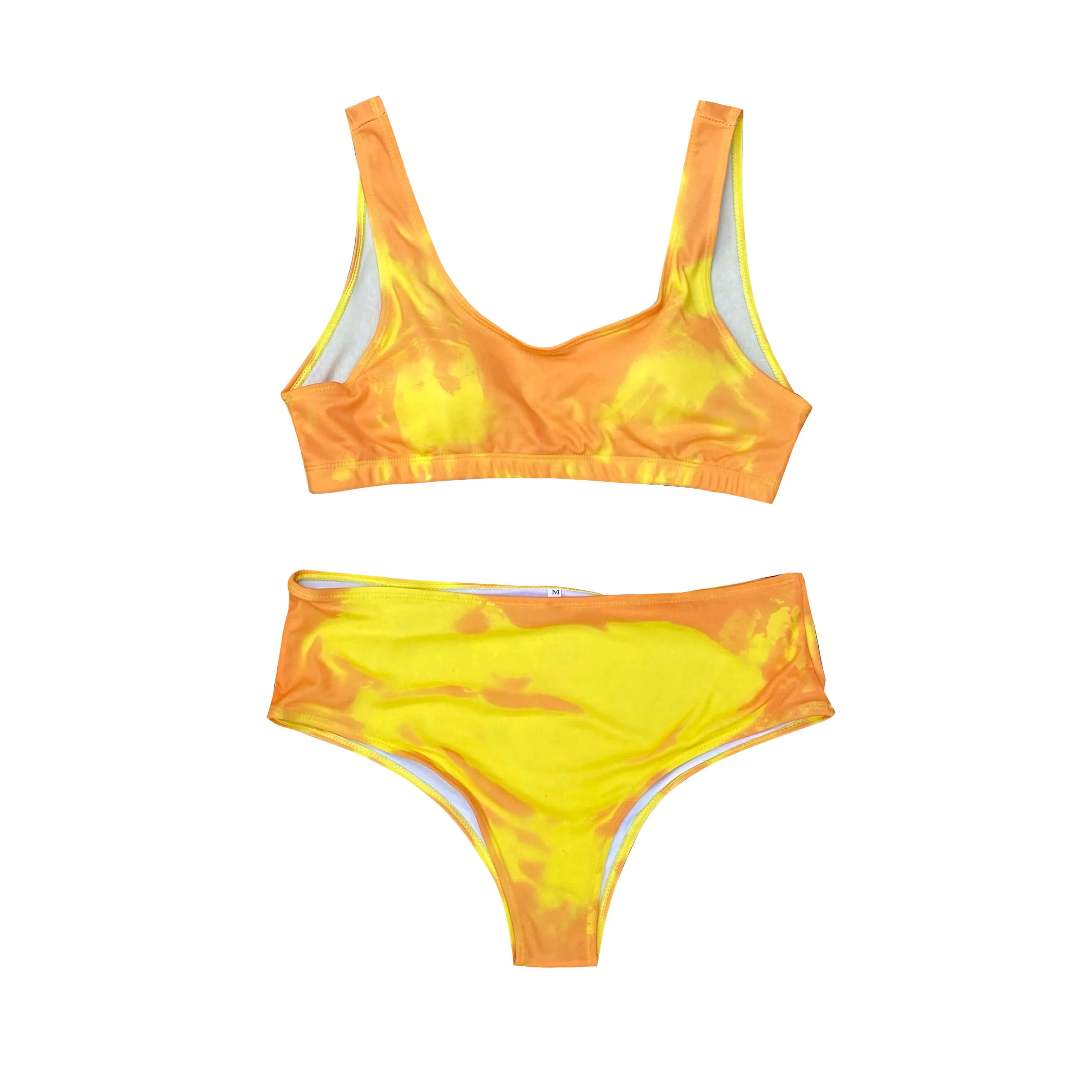 Islandhaze® color changing high waisted bikini -Yellow to orange sold by IslandHaze