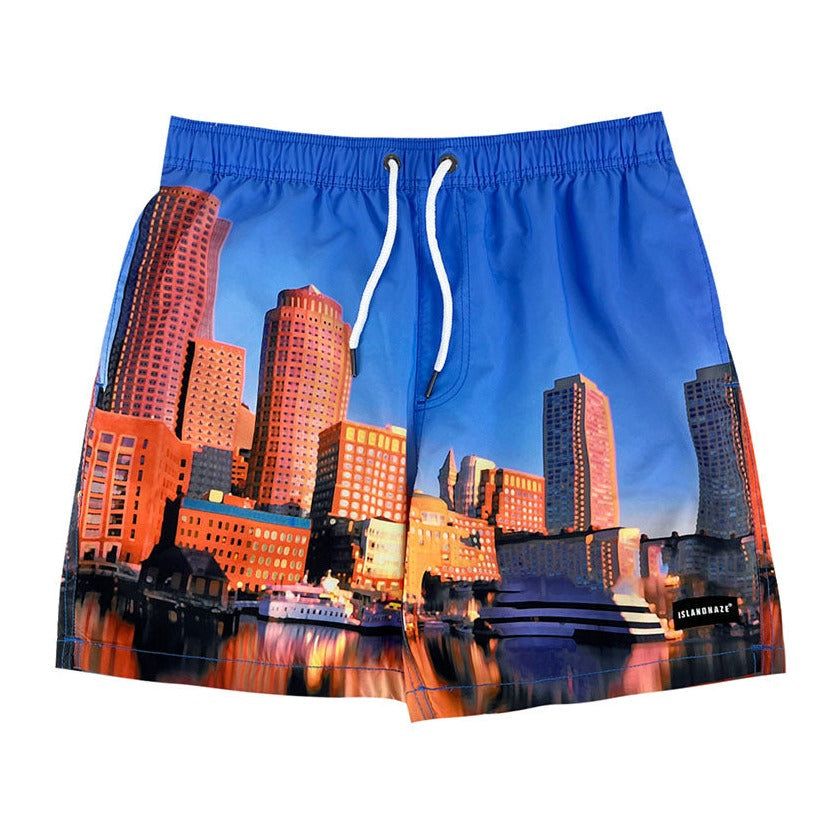 Men's 6'' Stretch Printed Volley Swim Trunks-Skyline sold by IslandHaze
