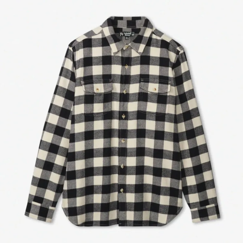 Black Plaid Men's Heritage Flannel Shirt sold by IslandHaze