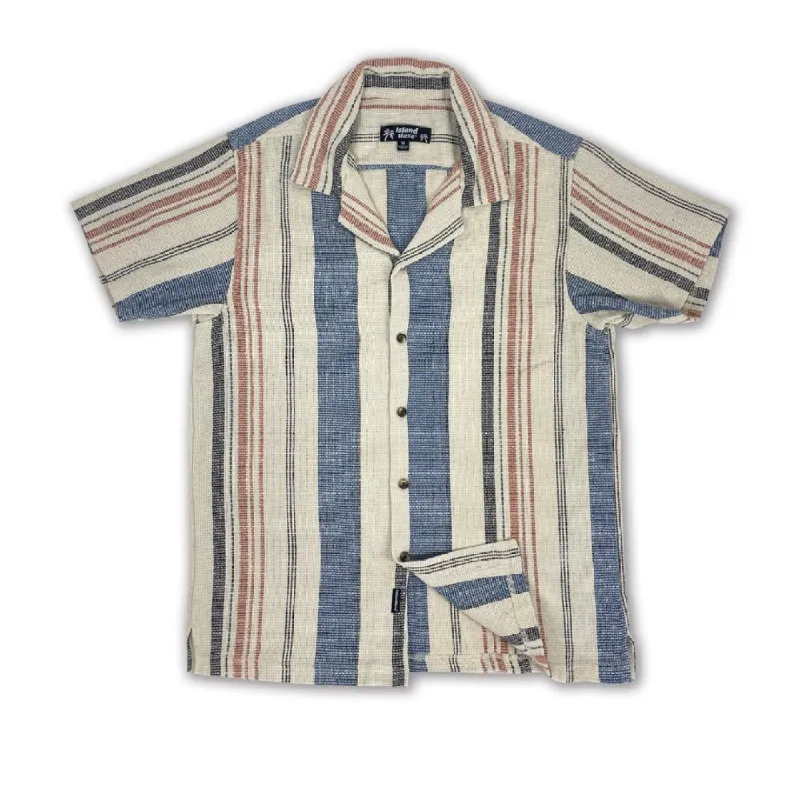 Men's Texture Multi colorStripe S/S Woven Shirts made by IslandHaze