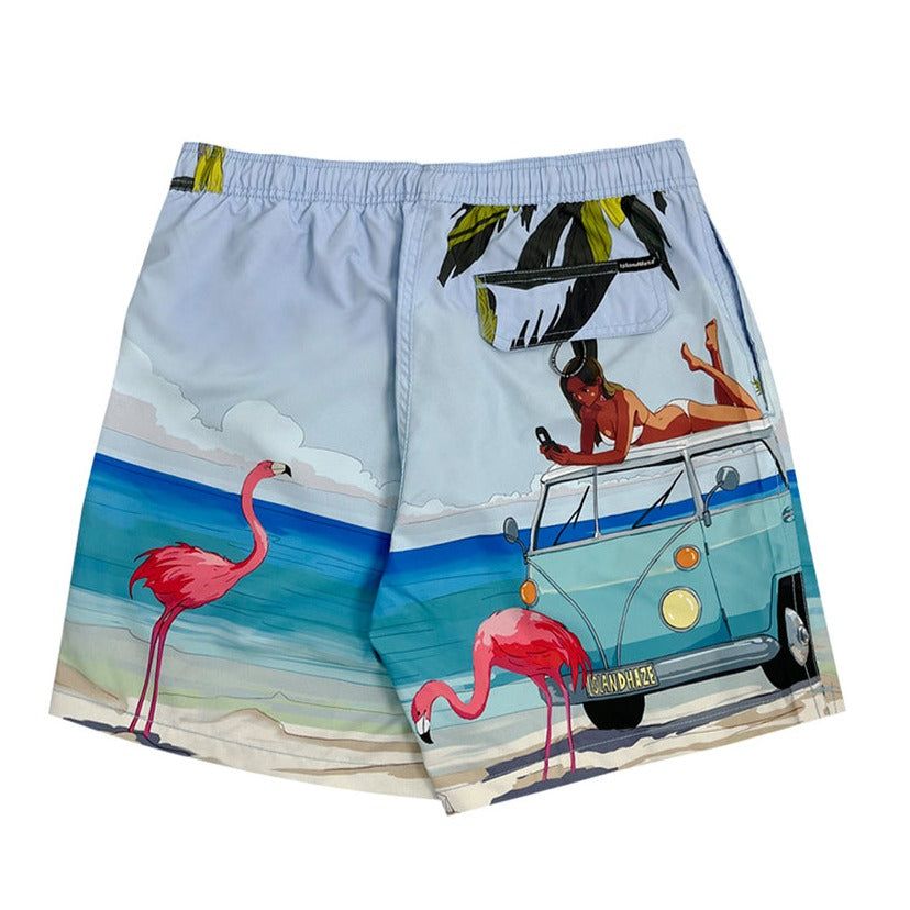 Men's 6'' Volley Flamingo Swim Shorts-HOLIDAY MOOD sold by IslandHaze product image thumbnail 2