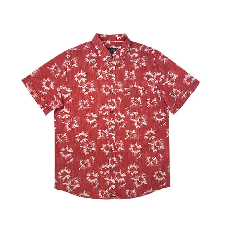 Hawaiian Shirt Red Tropical Coral sold by IslandHaze