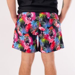 Men's Flamingo Swim Trunks Neon Swim Shorts sold by IslandHaze