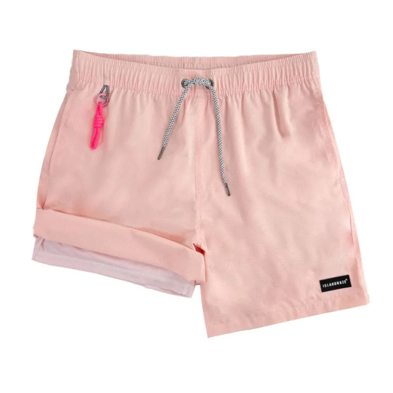 6'' Inch Men's Solid new texture shorts with active shorts liner-Oman sold by IslandHaze