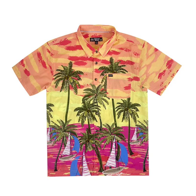 Men’s Button-Down Cotton Shirt SETTING SUN sold by IslandHaze