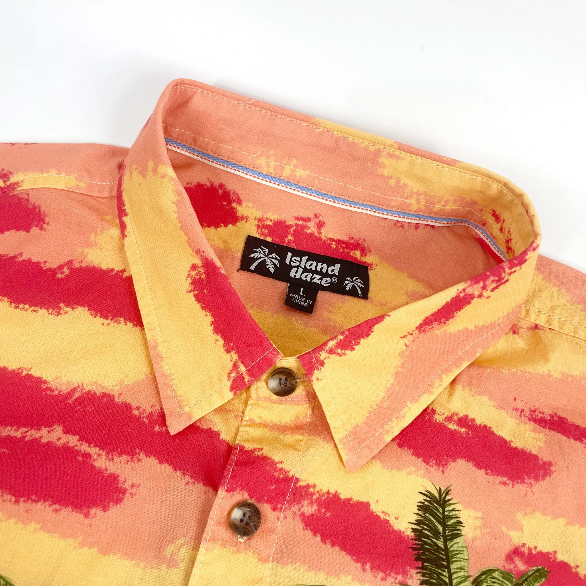 Men’s Button-Down Cotton Shirt SETTING SUN sold by IslandHaze product image thumbnail 4