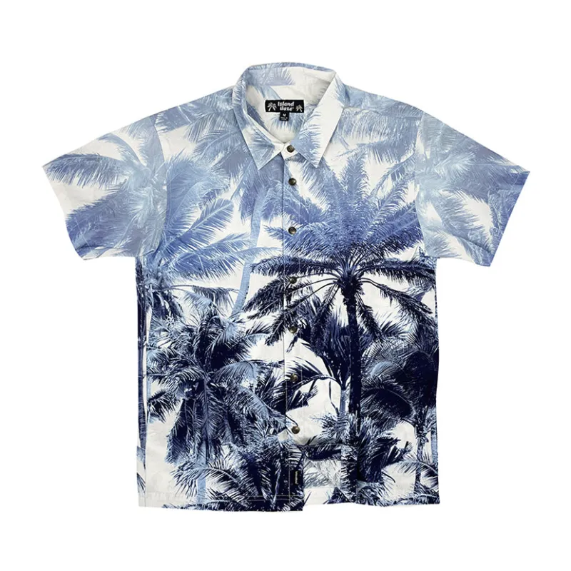 Men’s Button-Down Cotton Shirt PALM FOREST sold by IslandHaze