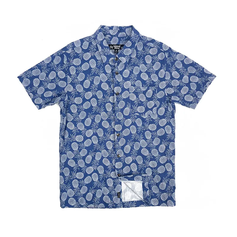 Men’s Button-Down Cotton Shirt Lucky Pineapple sold by IslandHaze
