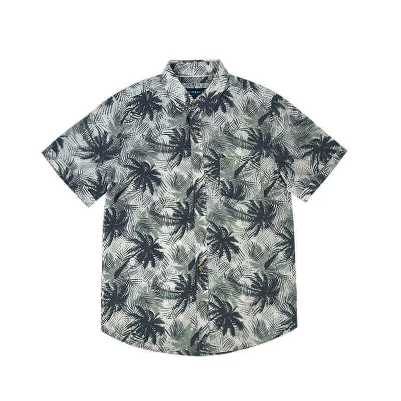 [Wholesale MIN USD $350][The Retro Canvas]Hawaiian Shirt GreyTropical Shirt Palm trees sold by IslandHaze