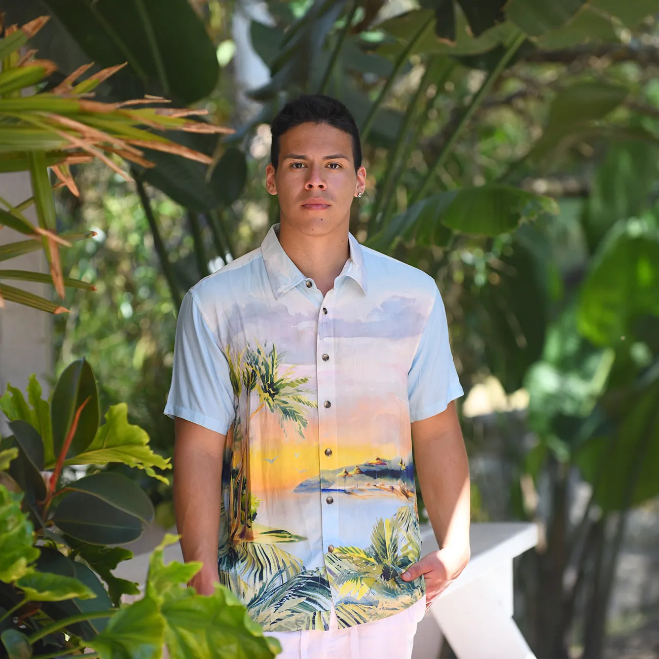 Men’s Button-Down Cotton Shirt Paradise Lost sold by IslandHaze product image thumbnail 5