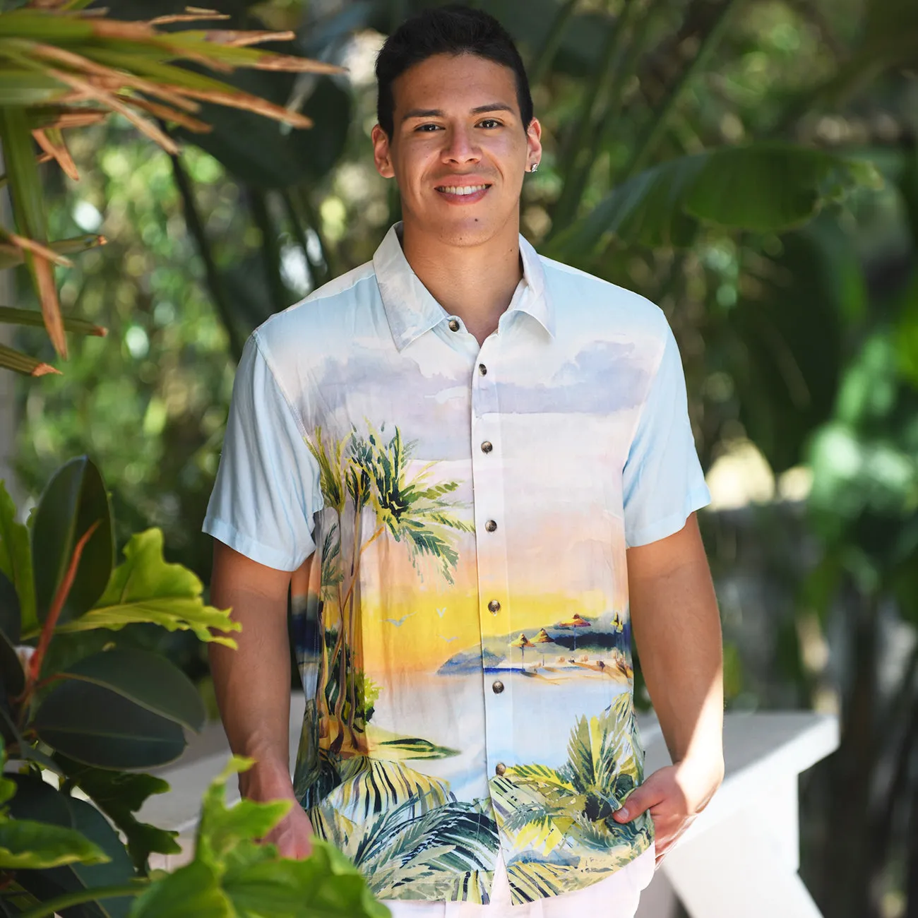 Men’s Button-Down Cotton Shirt Paradise Lost sold by IslandHaze product image thumbnail 4