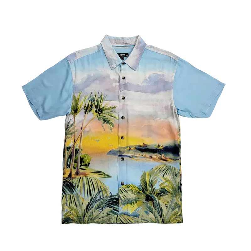 Men’s Button-Down Cotton Shirt Paradise Lost sold by IslandHaze