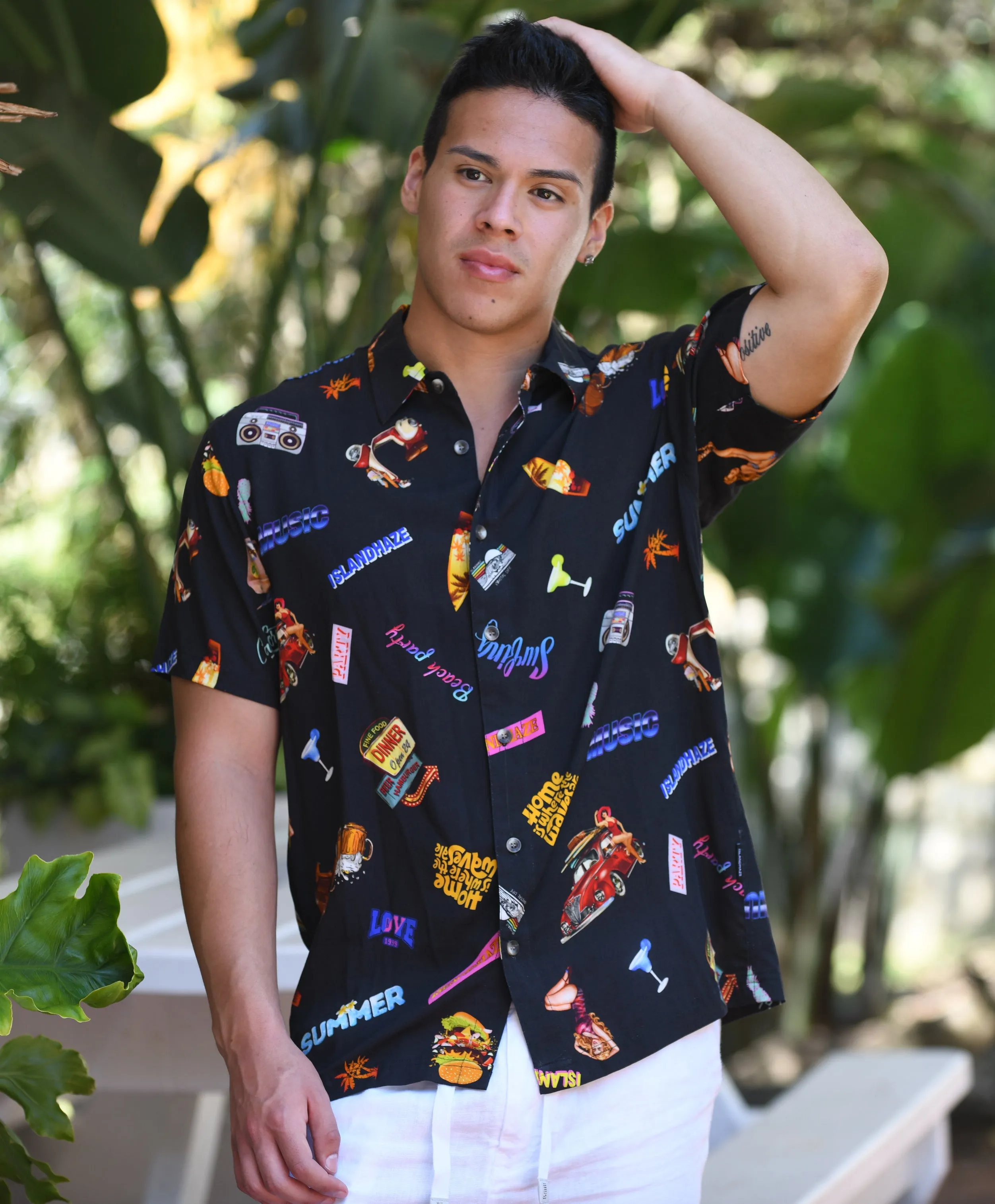 Men’s Button-Down Cotton Shirt Tiki Party sold by IslandHaze product image thumbnail 5