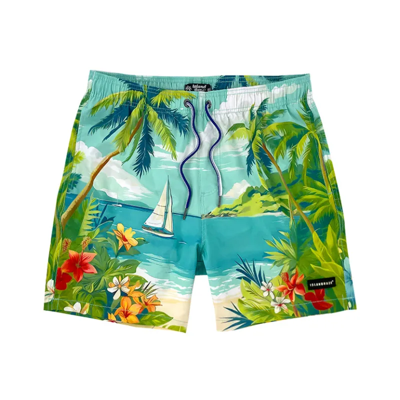 6“ Stretch Printed Volley Shorts- TOKELAU made by IslandHaze
