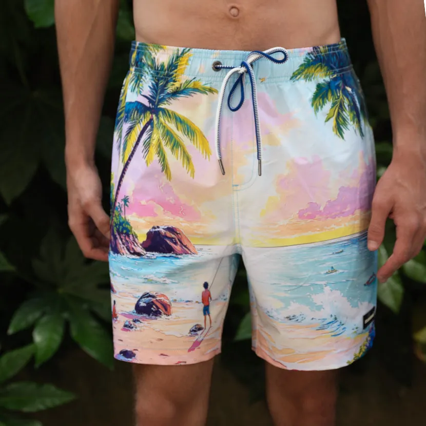 6“ Stretch Printed Volley Shorts-SOLOMON sold by IslandHaze