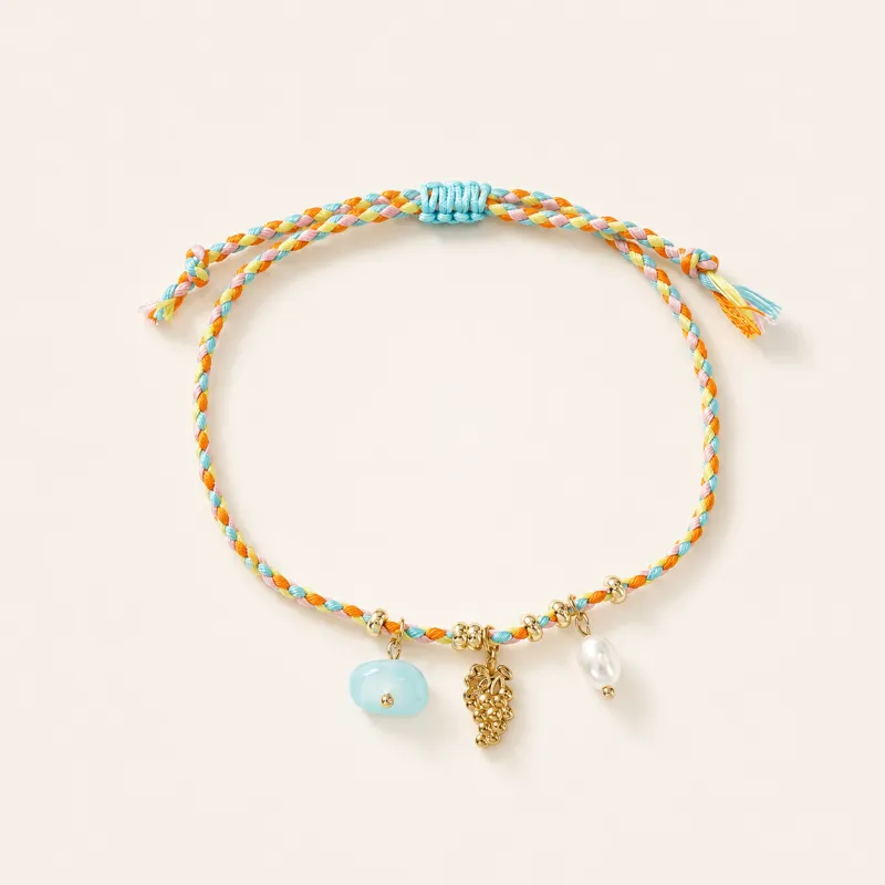 Handmade Boho Woven Cord Shell Charm Bracelet made by IslandHaze