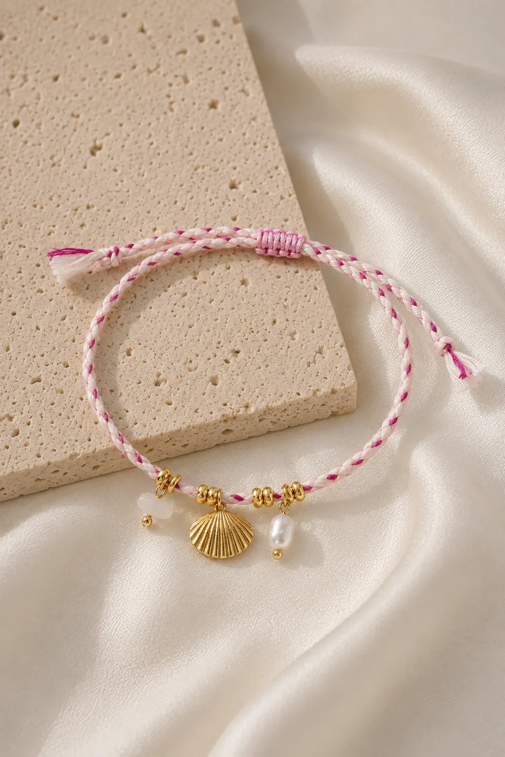 Handmade Boho Woven Cord Shell Charm Bracelet sold by IslandHaze product image thumbnail 3