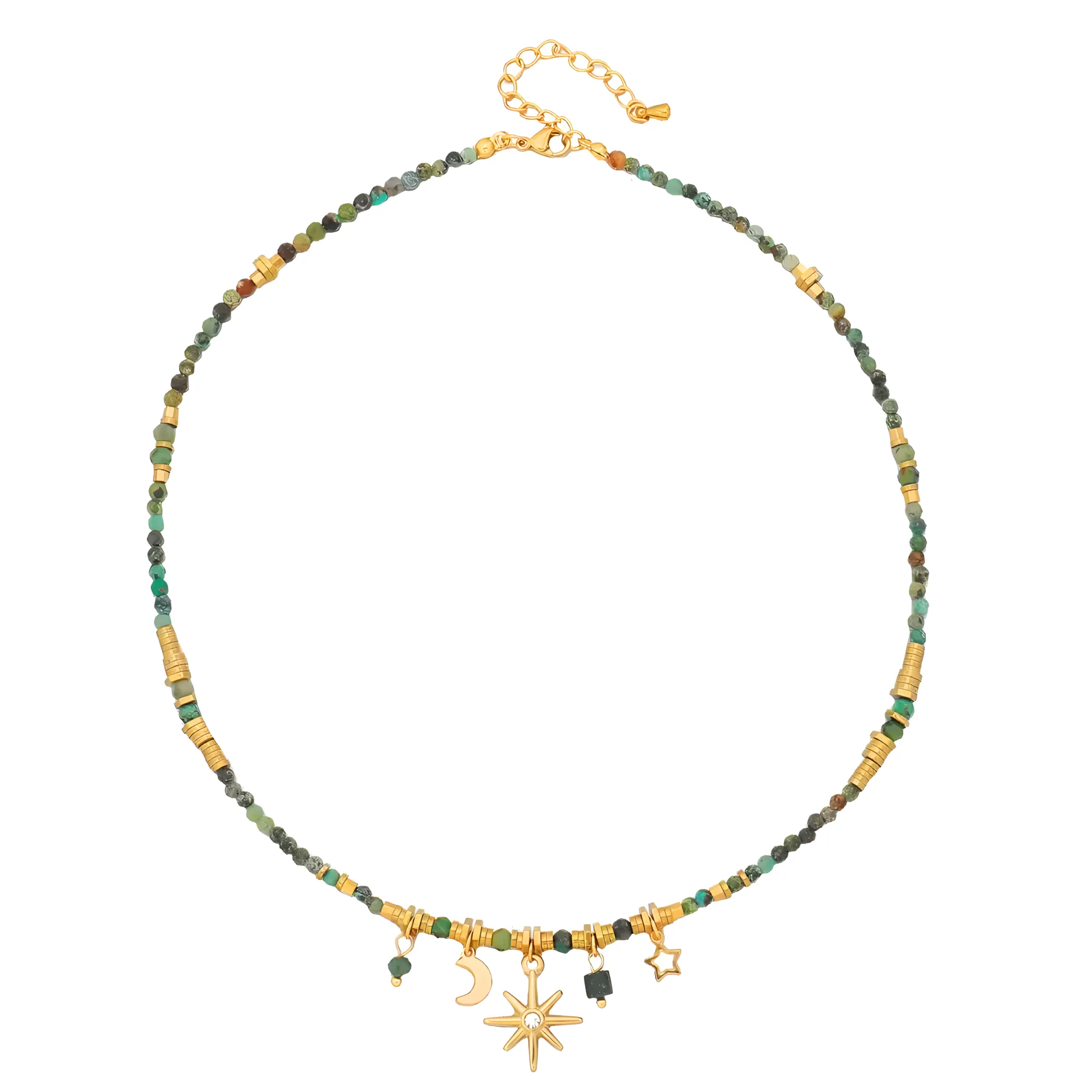 Celestial Star & Moon Gemstone Beaded Choker sold by IslandHaze product image thumbnail 3