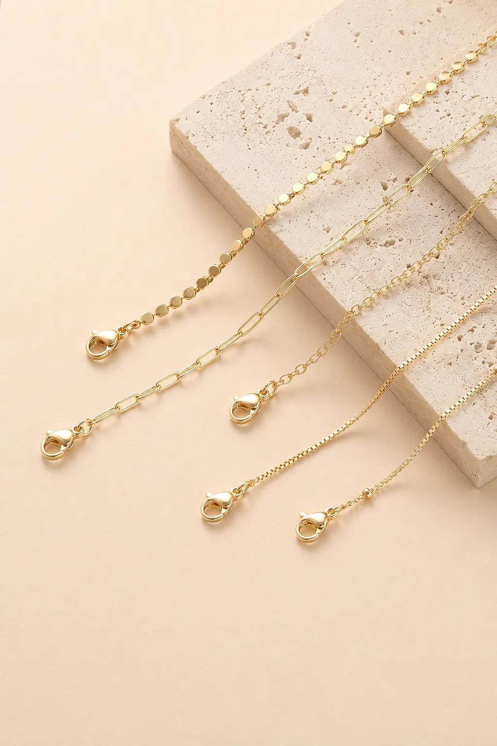 5Pcs Gold Layered Chain Bracelet Set Dainty Paperclip sold by IslandHaze product image thumbnail 3