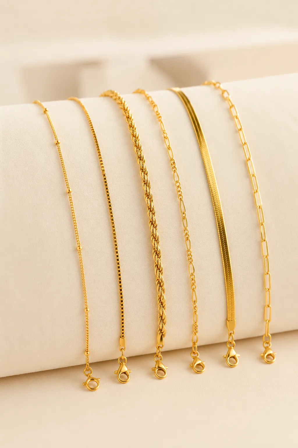 5Pcs Gold Layered Chain Bracelet Set Dainty Paperclip sold by IslandHaze product image thumbnail 5