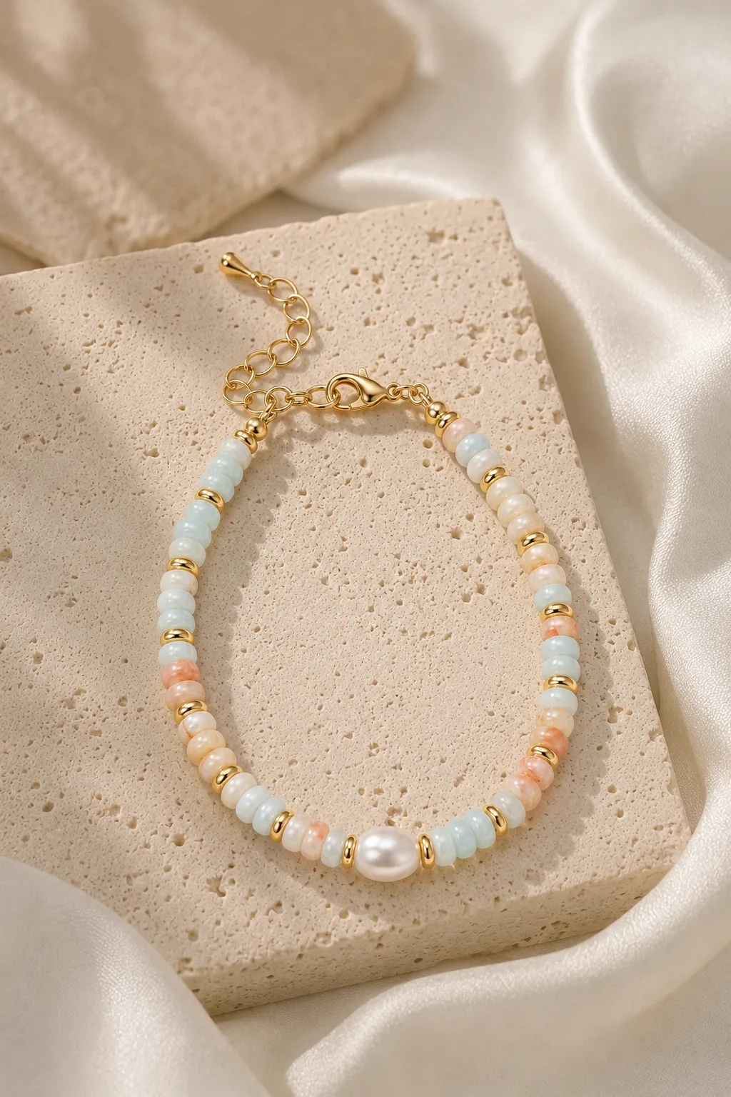 Pearl Pastel Beaded Strand Bracelet sold by IslandHaze product image thumbnail 3