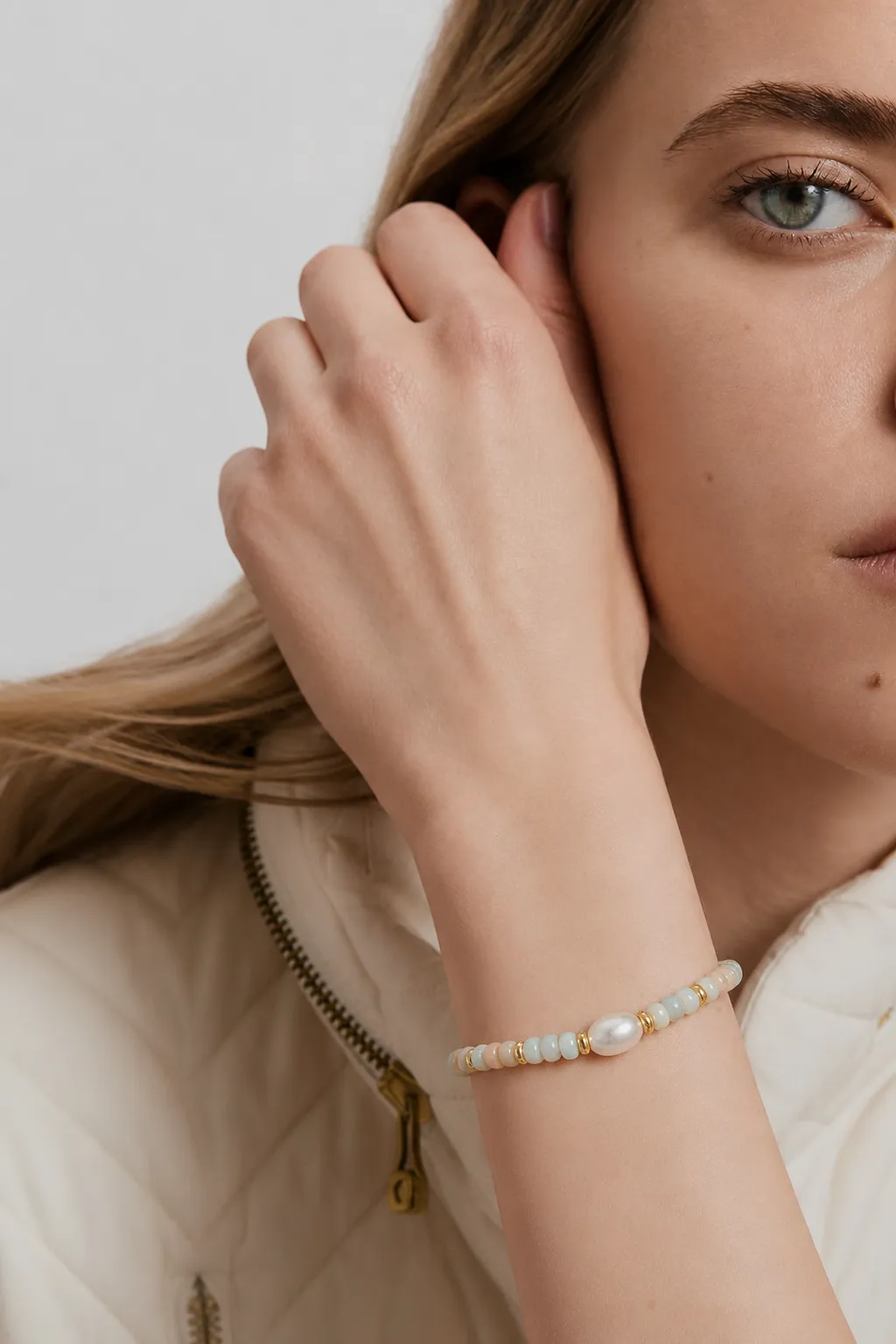 Pearl Pastel Beaded Strand Bracelet sold by IslandHaze product image thumbnail 2