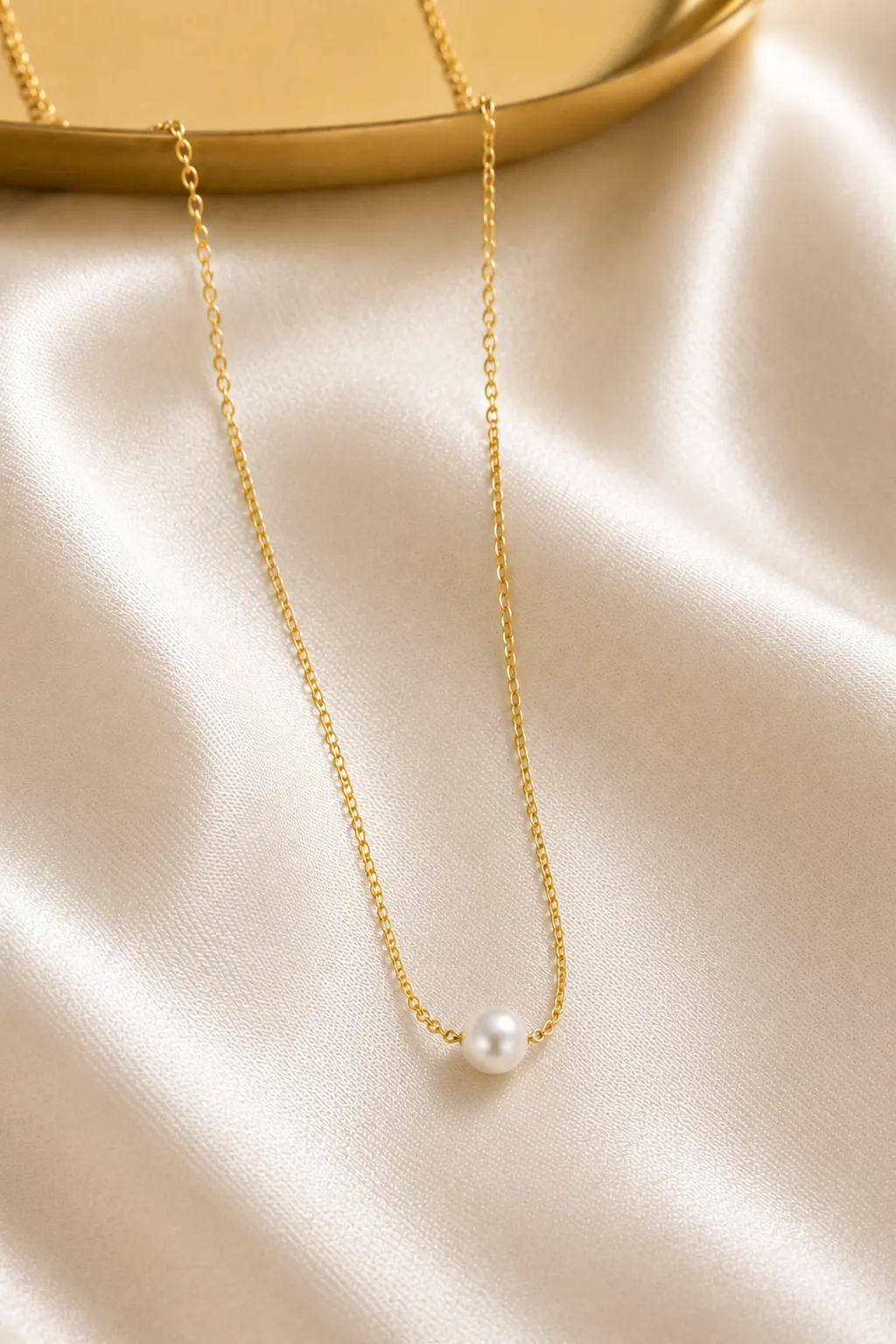 Single Pearl Floating Choker Necklace sold by IslandHaze product image thumbnail 3