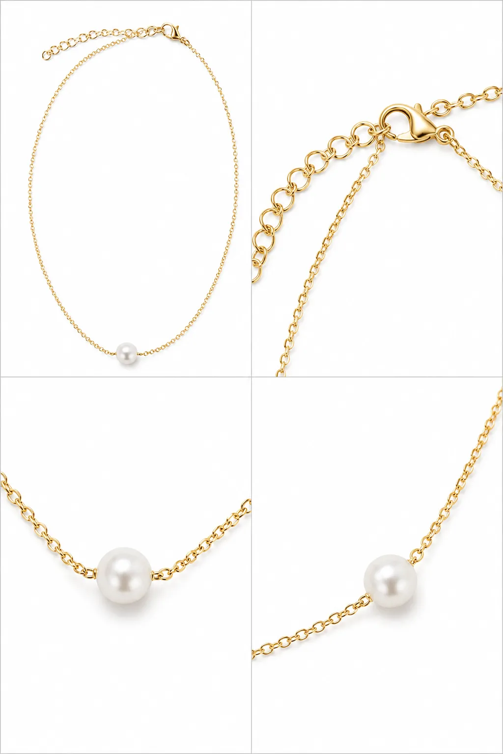 Single Pearl Floating Choker Necklace sold by IslandHaze product image thumbnail 5