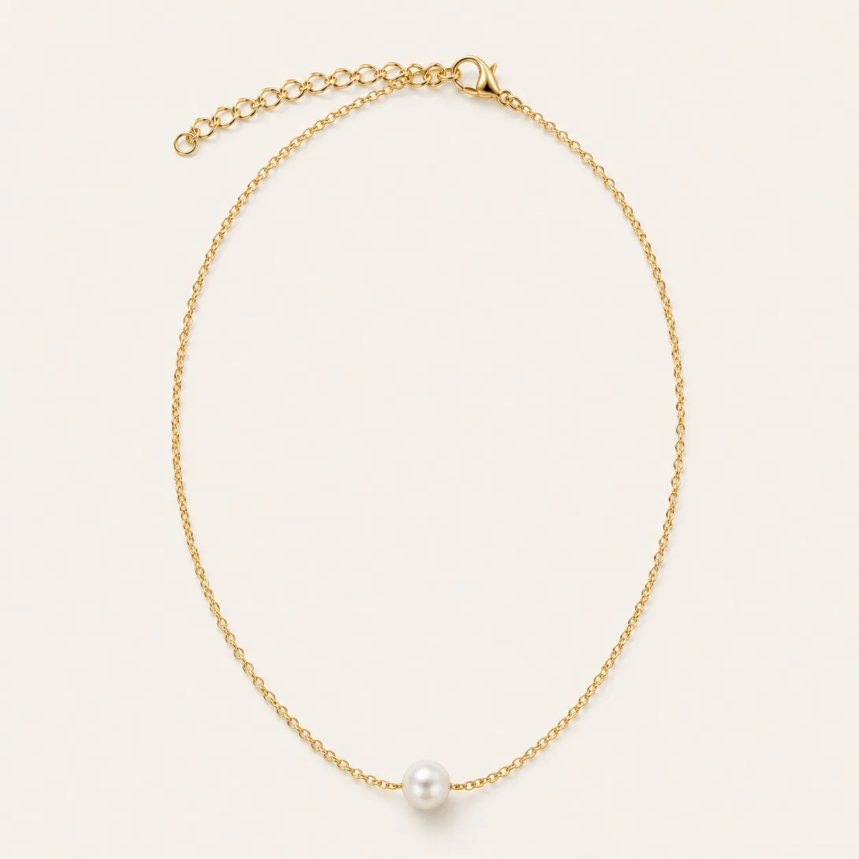 Single Pearl Floating Choker Necklace sold by IslandHaze