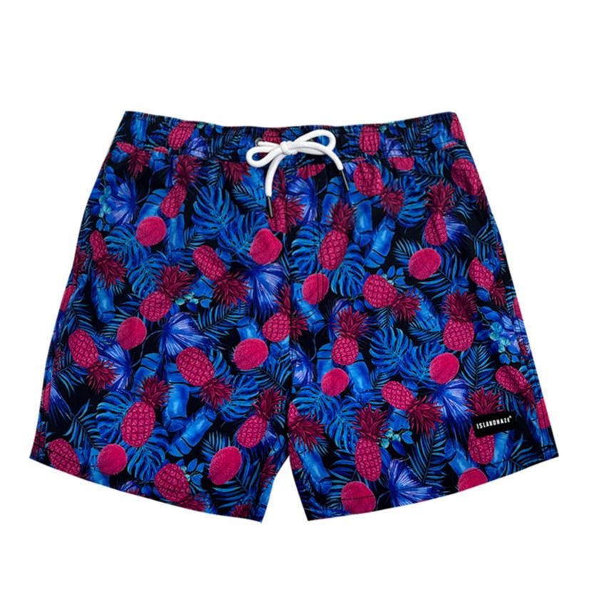 Men's 6'' Stretch Printed Volley Pineapple Swim Trunks-Lahina sold by IslandHaze