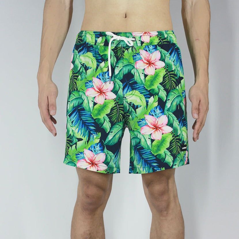 Men's 6'' Stretch Printed Volley Green Swim Trunks-Greenado sold by IslandHaze product image thumbnail 5