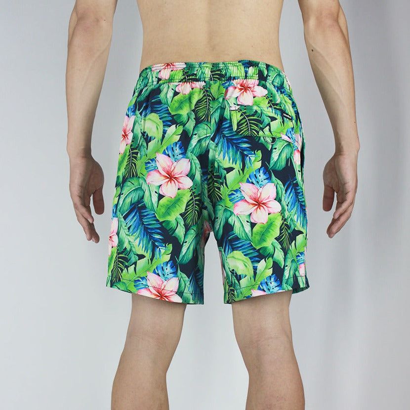 Men's 6'' Stretch Printed Volley Green Swim Trunks-Greenado sold by IslandHaze product image thumbnail 4