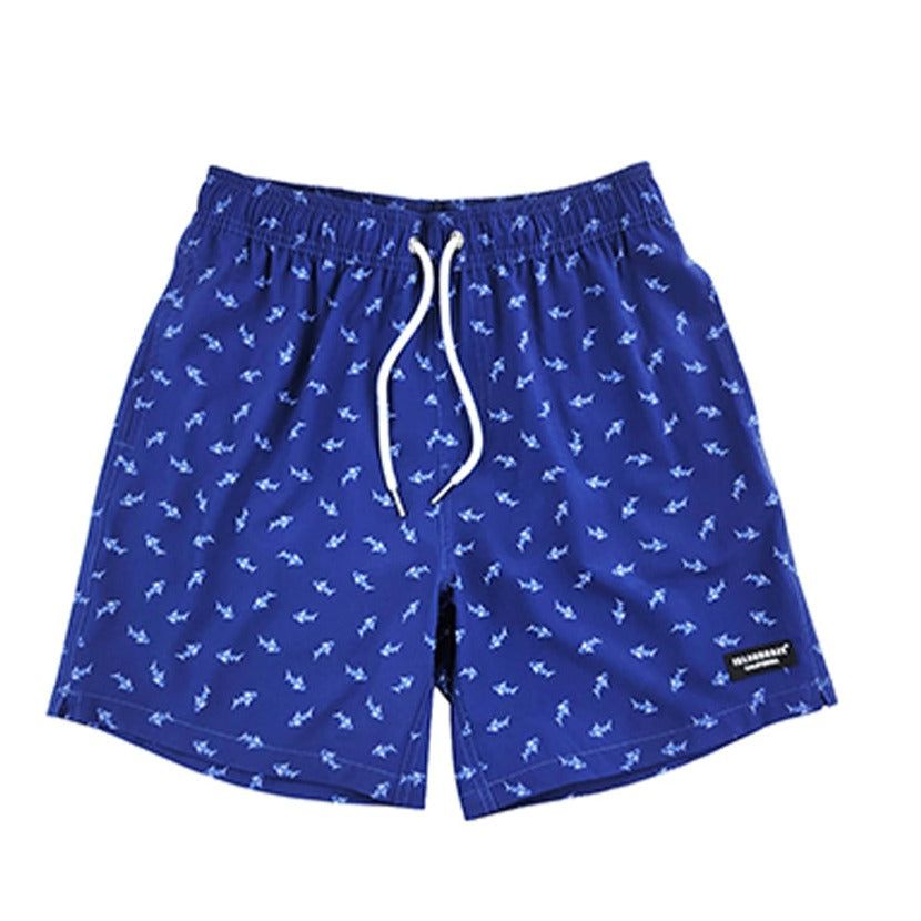 Men's 6'' Stretch Printed Volley Blue Swim Trunks-Mariana sold by IslandHaze