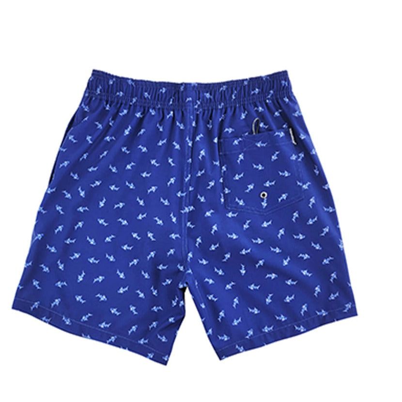 Men's 6'' Stretch Printed Volley Blue Swim Trunks-Mariana sold by IslandHaze product image thumbnail 3