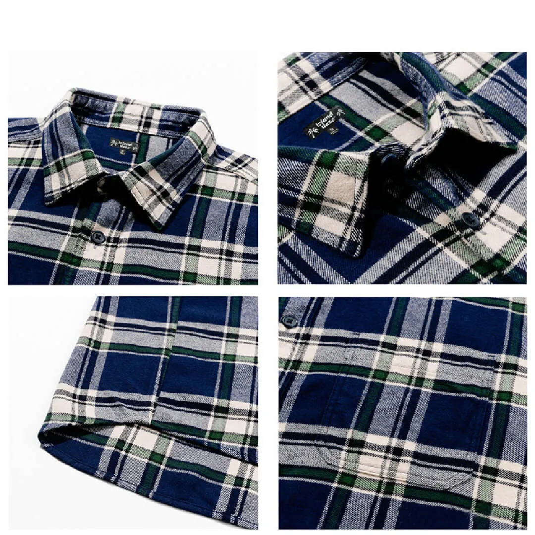 Vintage Washed Flannel Shirt Navy sold by IslandHaze product image thumbnail 2