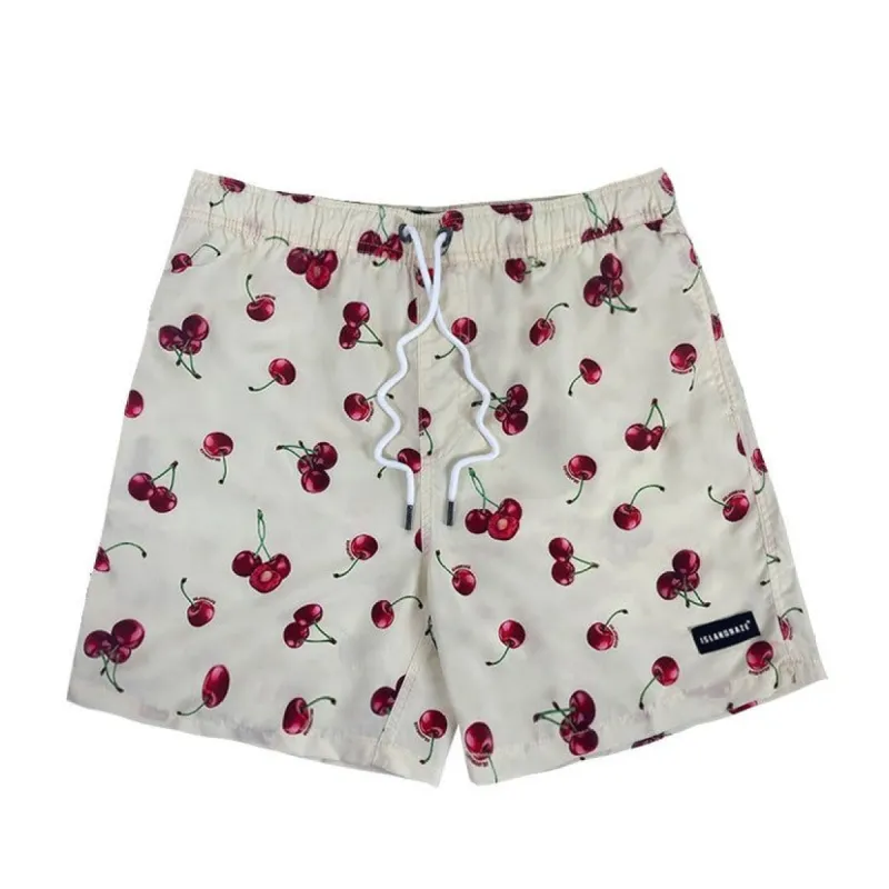6 Inch Inseam Men's Volley Swim Trunks - Cherry Dots sold by IslandHaze