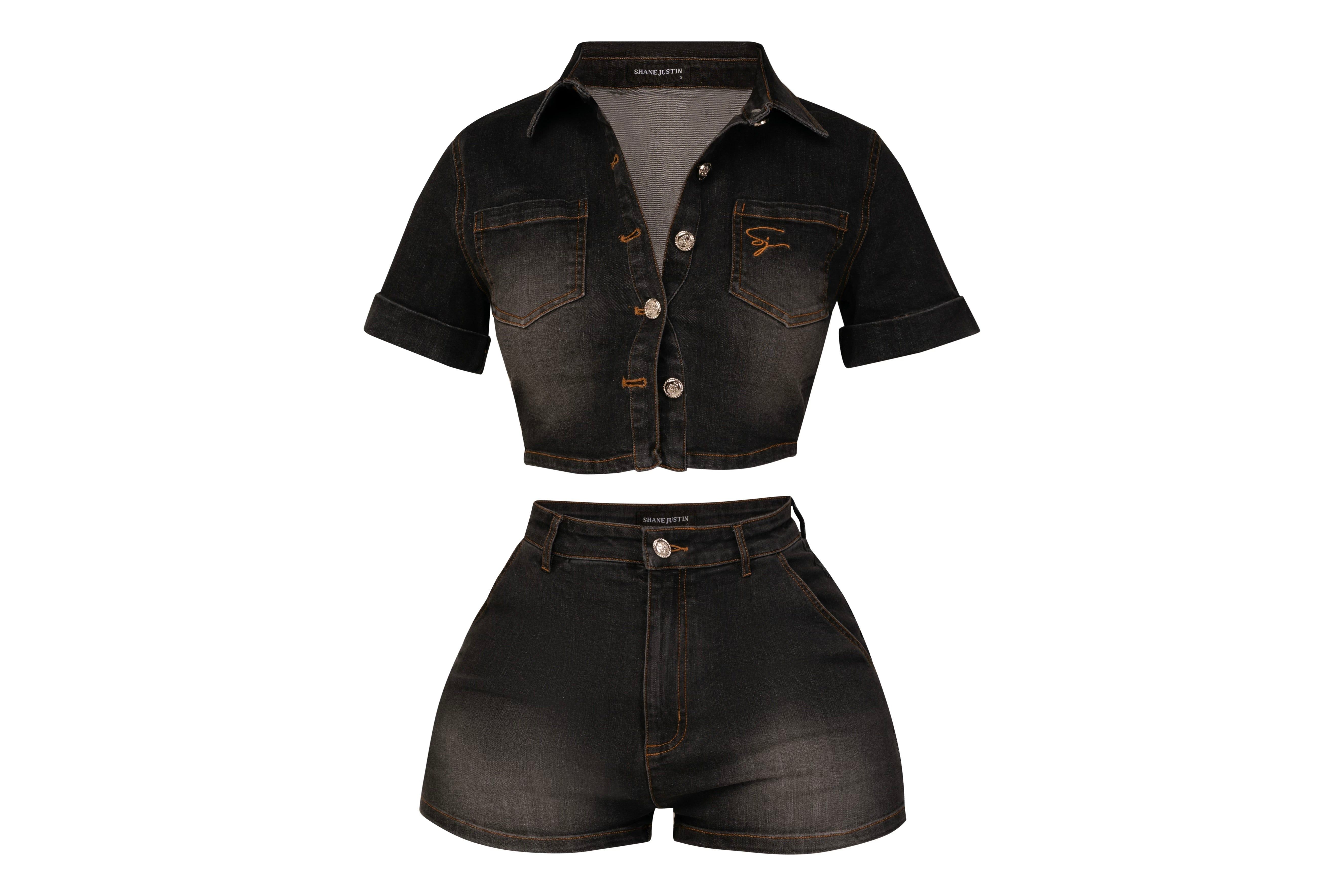 Dirty Denim Black Shorts sold by Shane Justin product image thumbnail 3