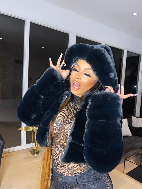 Rich Bish Cropped Fur Black sold by Shane Justin