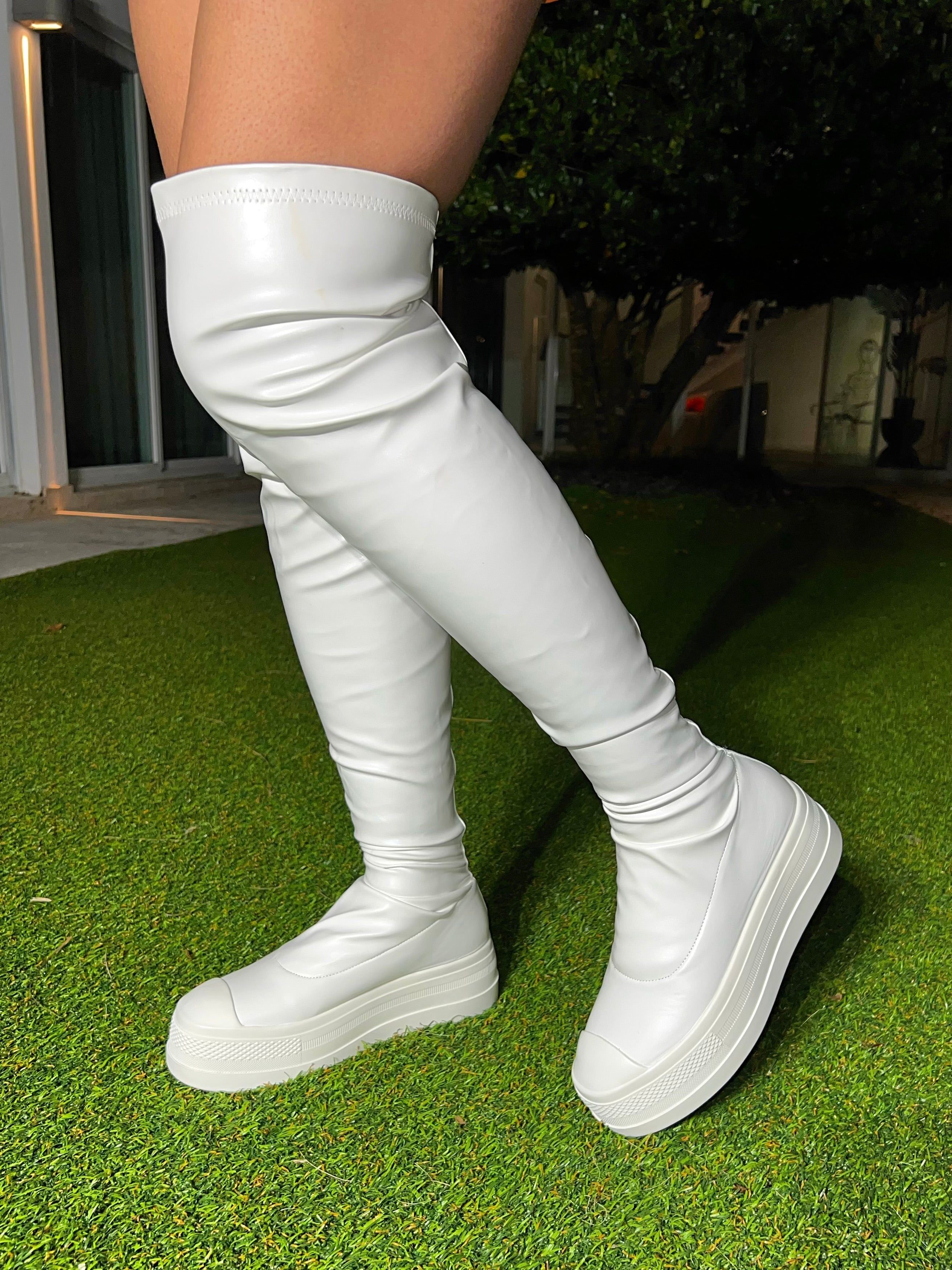 Thigh High Up Top Platforms White sold by Shane Justin product image thumbnail 3