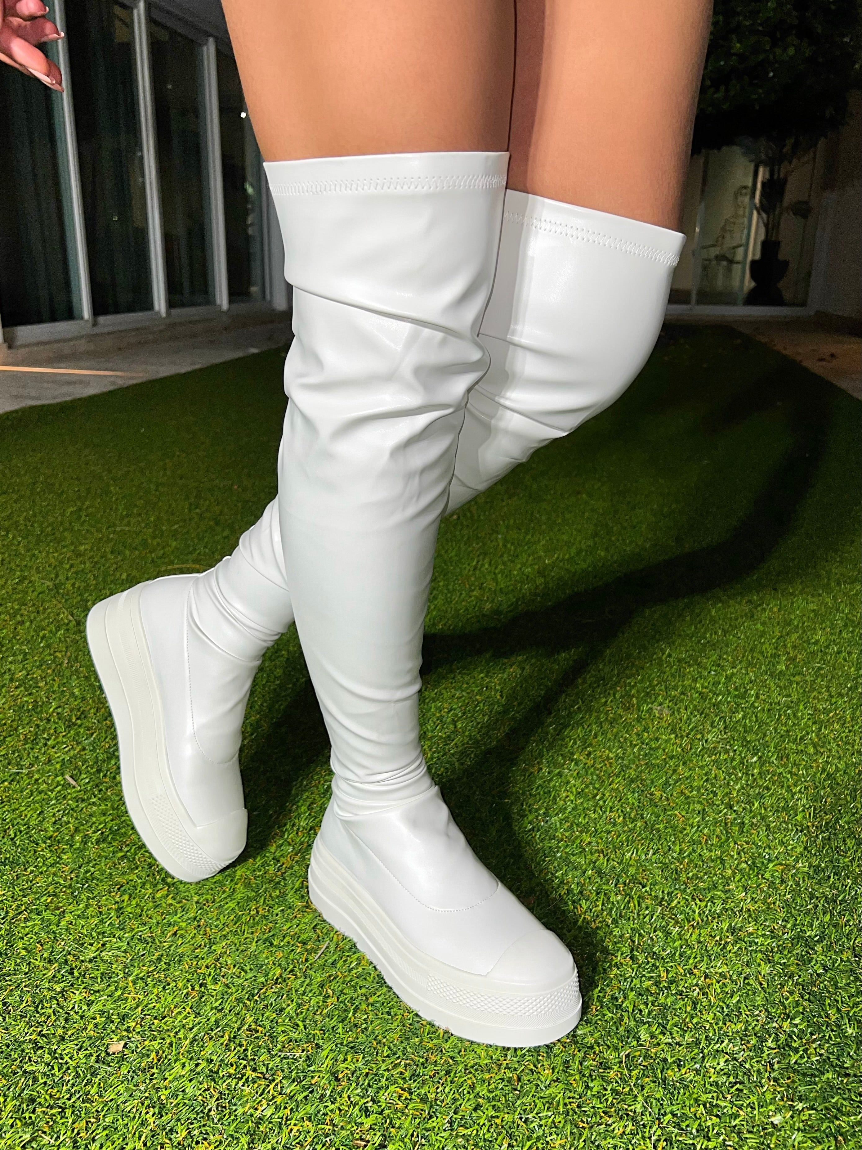 Thigh High Up Top Platforms White sold by Shane Justin product image thumbnail 5