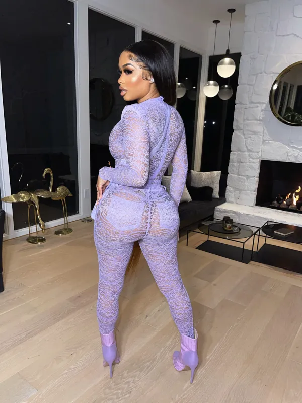 Luxury kitty Lavender Lace Pants sold by Shane Justin