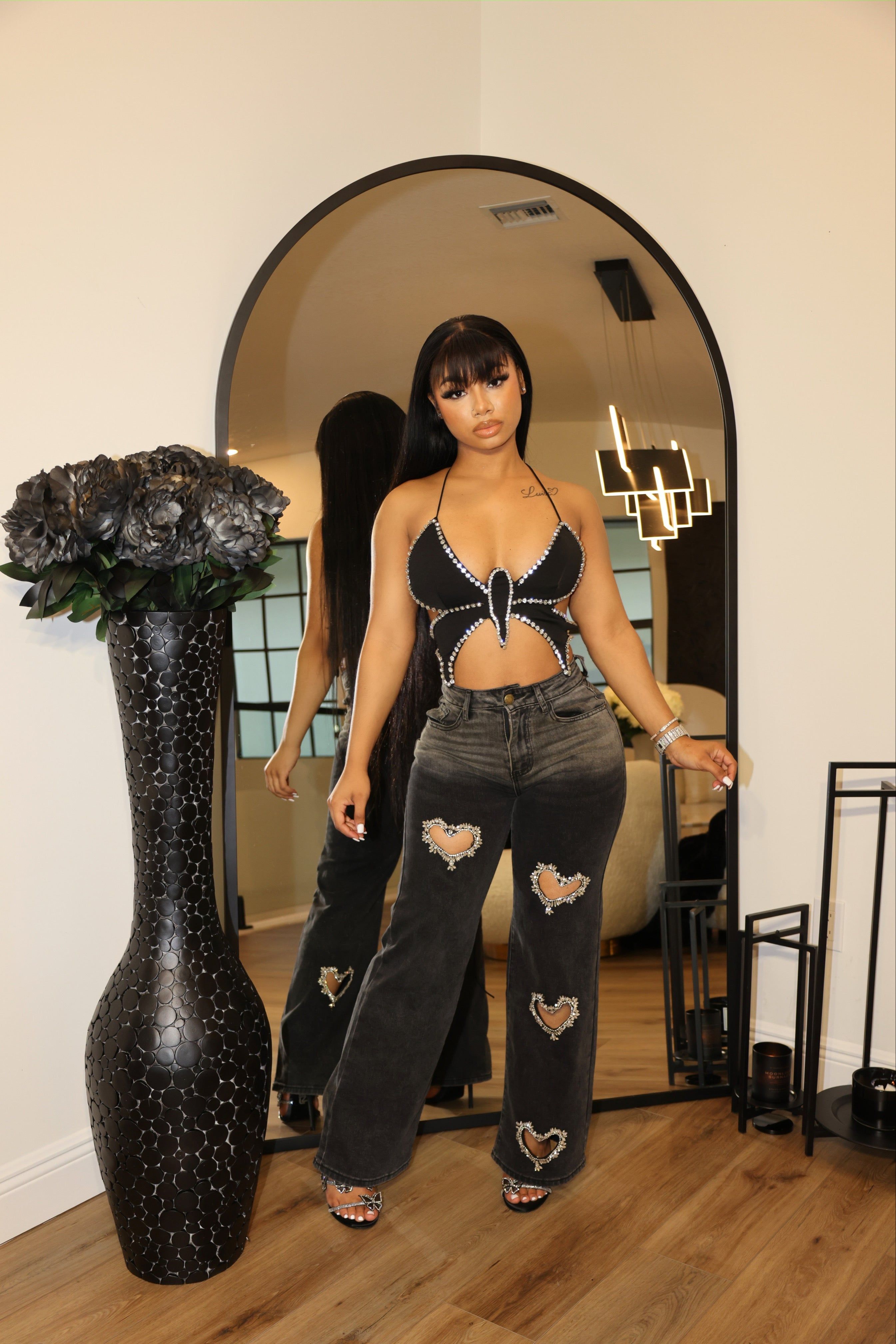 Crystal Heart Denim Black sold by Shane Justin product image thumbnail 2