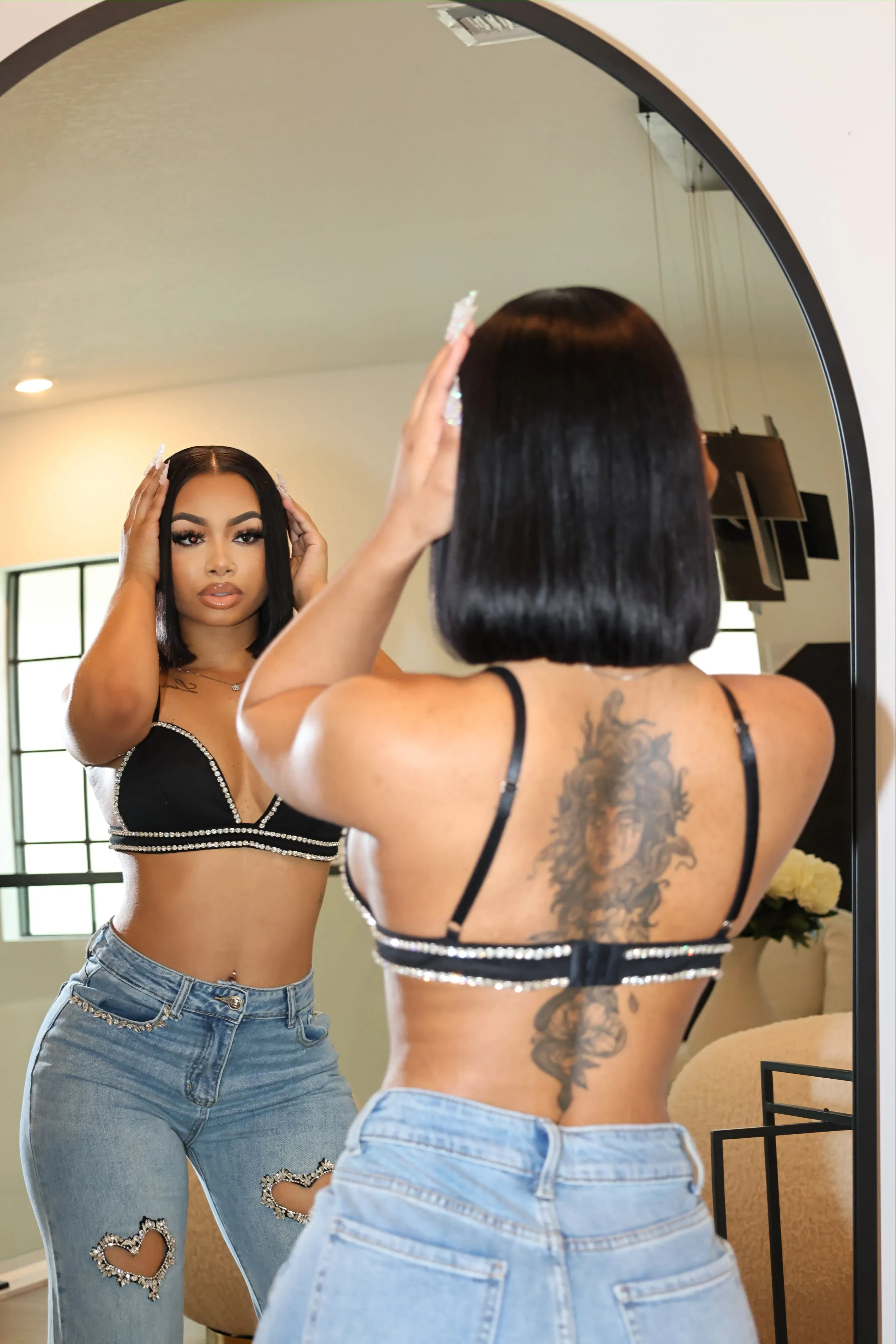 Triangle Crystal Bra Black sold by Shane Justin product image thumbnail 2