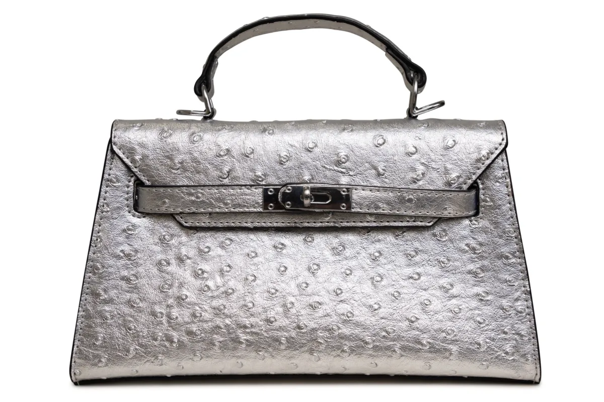 Ostrich Opulence Purse Silver sold by Shane Justin