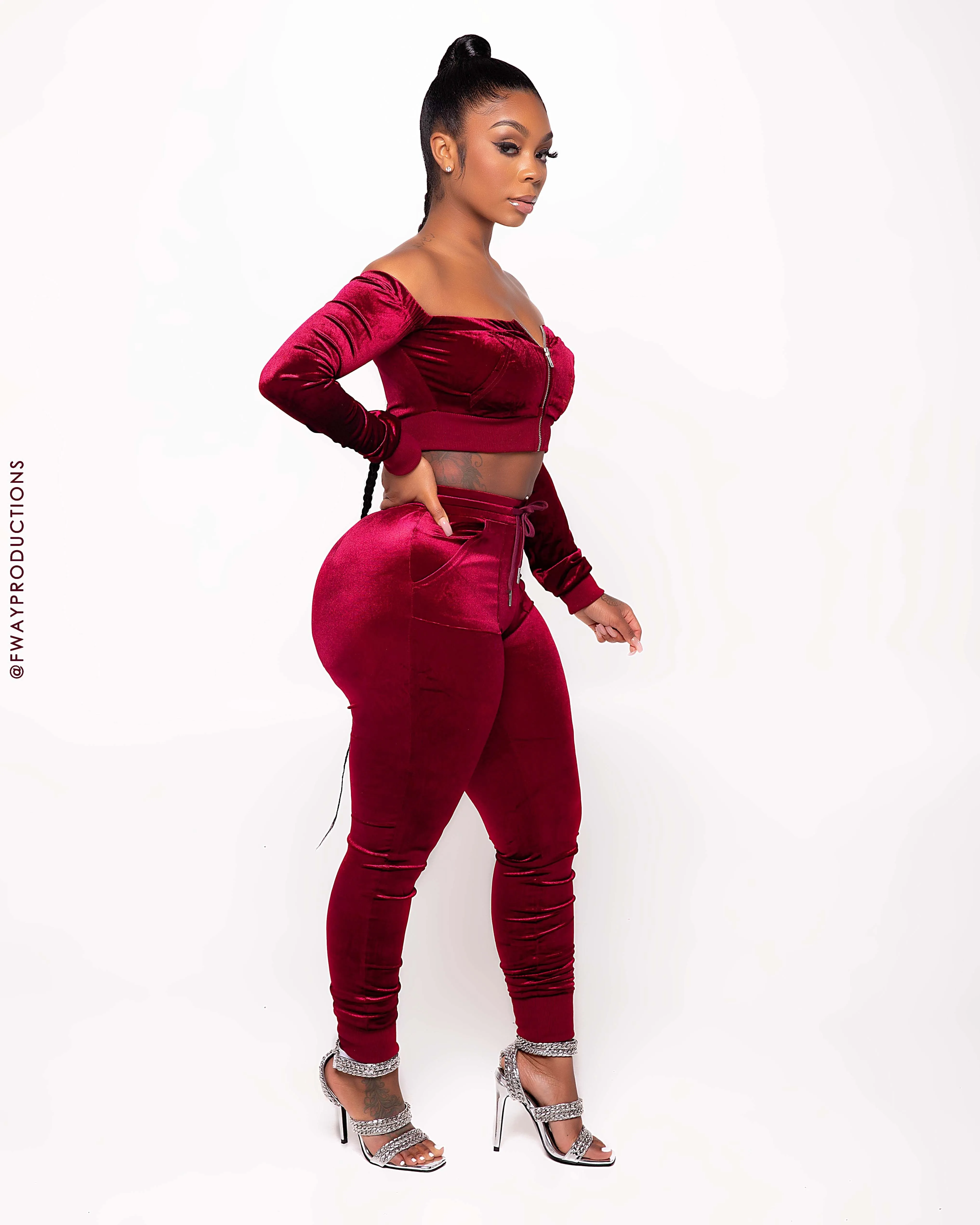 Glamour Sweat Top Only Burgundy sold by Shane Justin